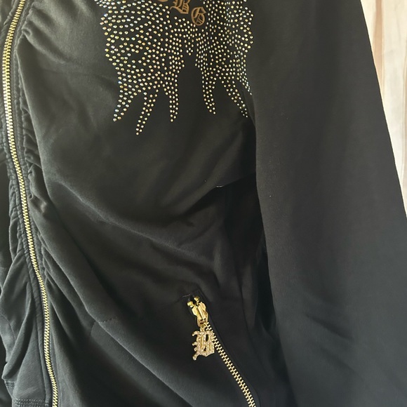 BCBG MAXAria jogging set black and gold butterfly rhinestone.  Comfortable fit. - Picture 3 of 8